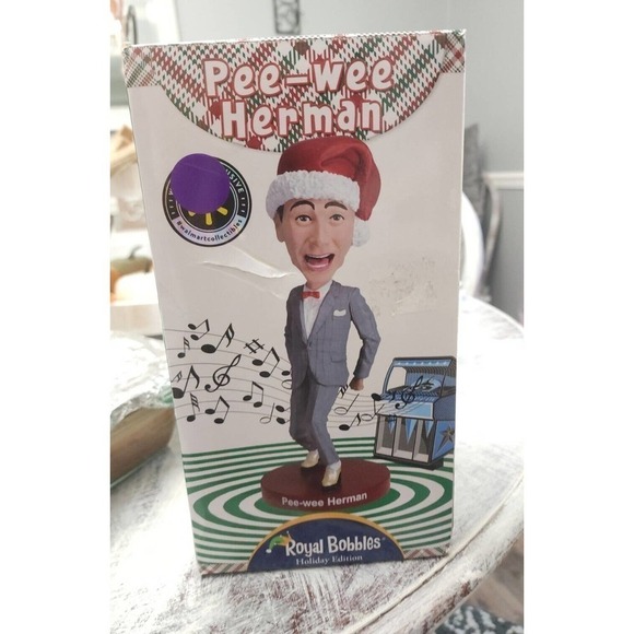 Royal Bobbles Holiday Edition Pee Wee Herman Christmas Bobblehead NEW Exclusive - Picture 7 of 13